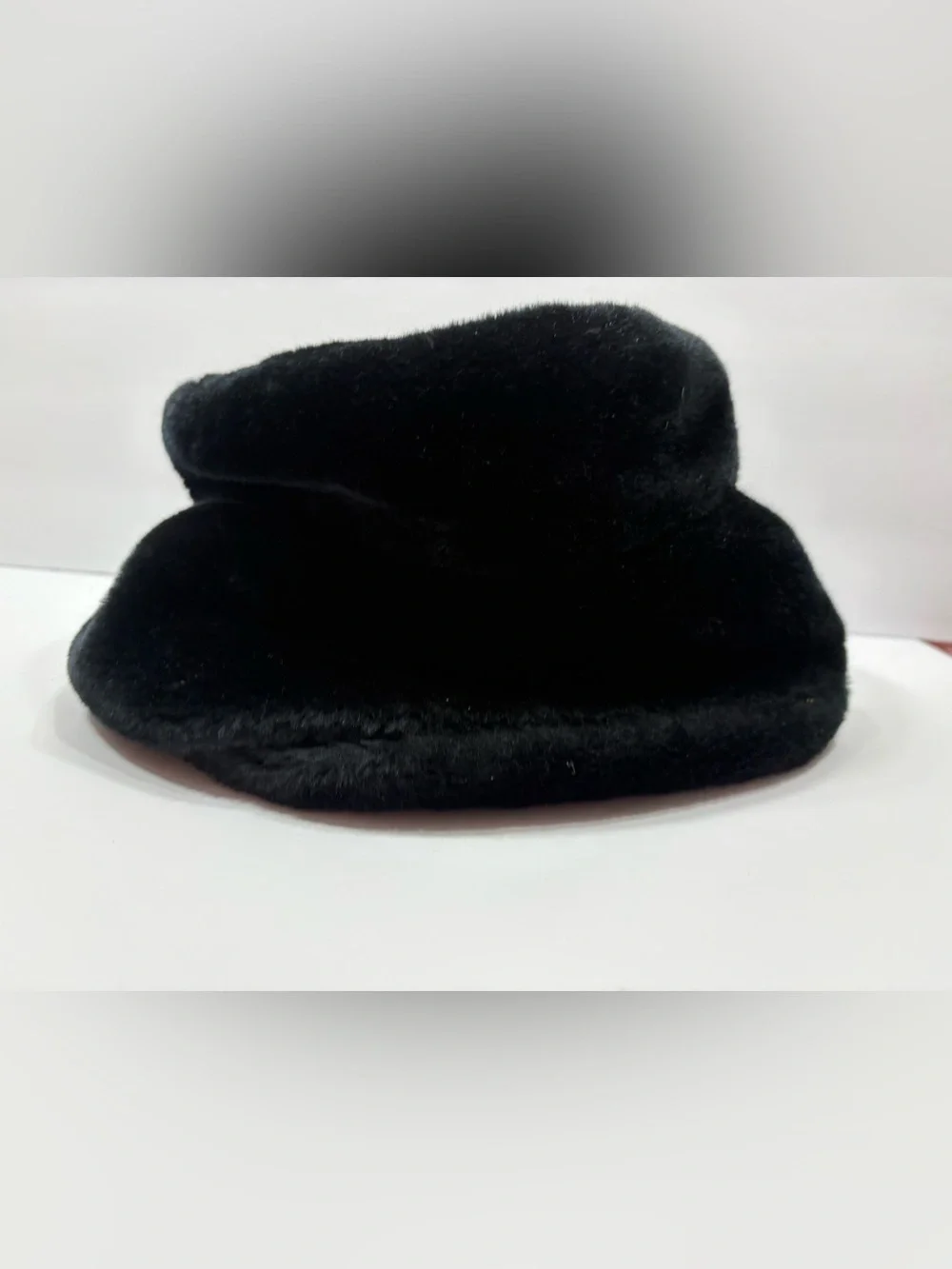 Vintage Betmar Black Faux Fur Bucket Hat